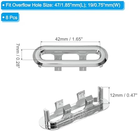 PATIKIL Silver Sink Overflow Cover 8Pcs