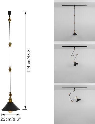 Yequandec 488-inch Height Track Lamp with Black Metal Shade E26 Base