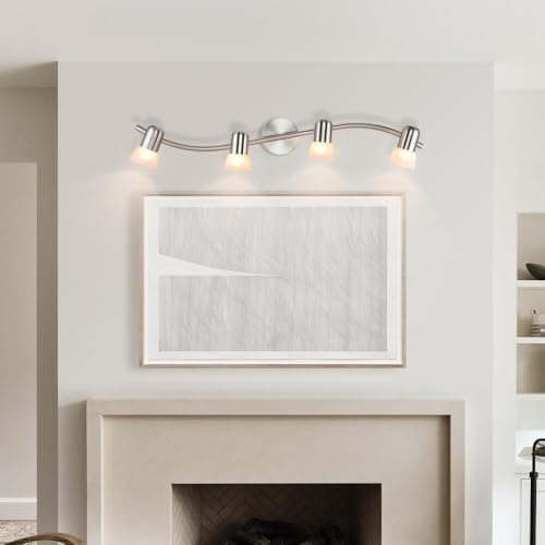 4 Light S-Shaped Track Lighting with Glass