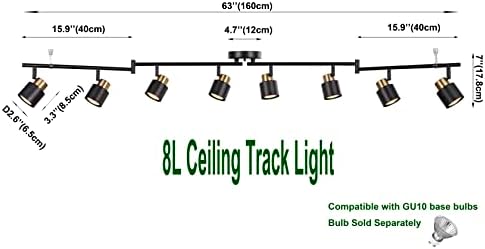 8-Light Adjustable Ceiling Track Lighting Kit