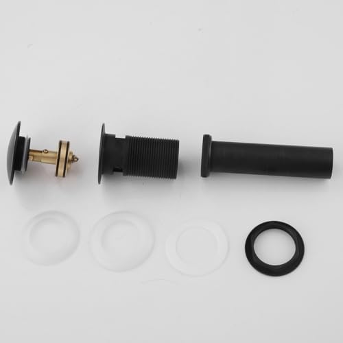 HMEGAO Matt Black Bathroom Sink Drain with Overflow