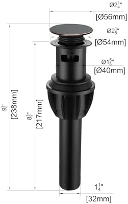 Premium Oil Rubbed Bronze Sink Drain Stopper with Overflow
