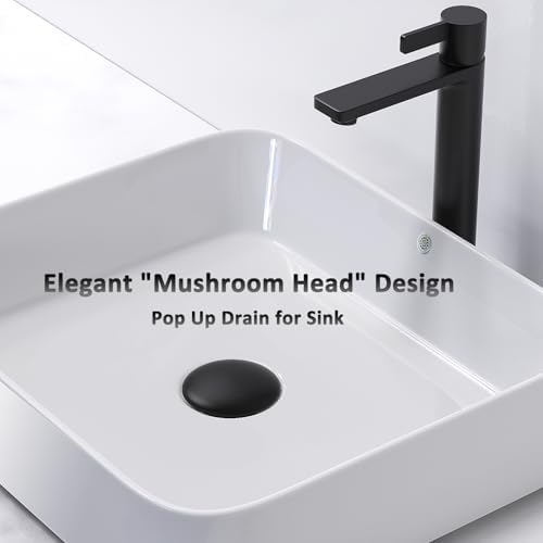 Sturdy All Metal Bath Sink Drain with Basket Strainer Black