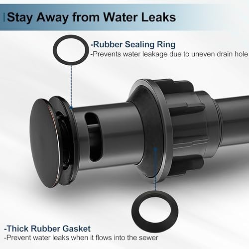 Oil Rubbed Bronze Pop Up Drain for Bathroom Sink
