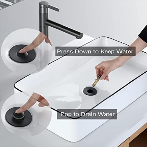 MINGOR-Style Matte Black Brass Drain Stopper with Basket