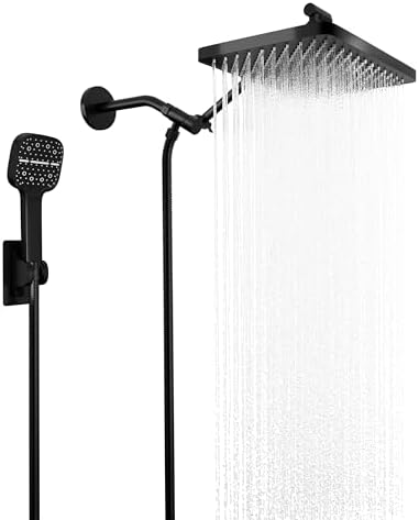 12-Inch Adjustable Dual Shower Head High-Pressure RainfallHandheld Combo