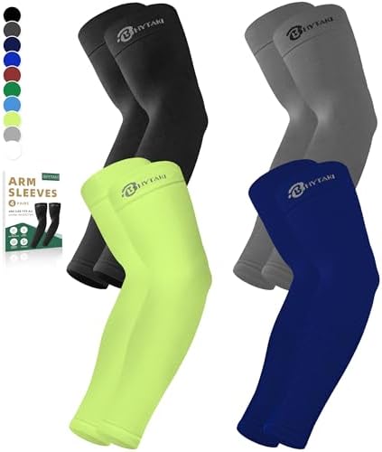 BHYTAKI Cooling Compression Arm Sleeves for Men Women UPF50 Sun Protection