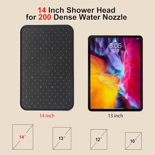 14 Inch High Pressure Rain Shower Head with Handheld Spray Combo