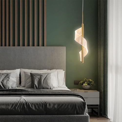 Nordic Creative Bedroom Pendant Light Acrylic Spiral Chandelier