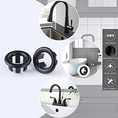 4-Piece Sink Overflow Ring Set Modern Durable Shatterproof Design Bathroom Kitchen Enhancement