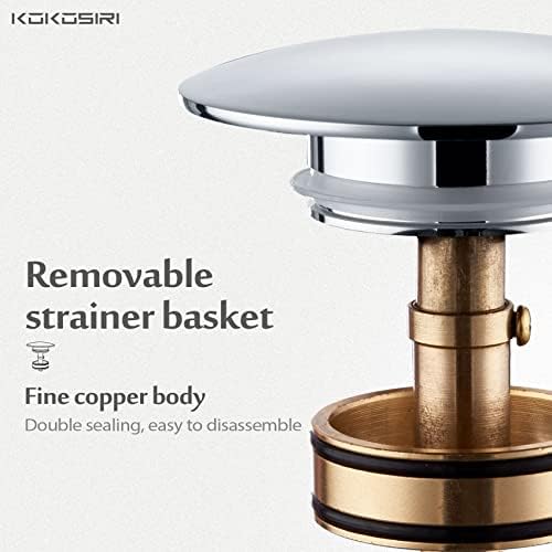 KOKOSIRI Bathroom Sink Drain with Detachable Hair Catcher