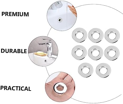 NULYLU 8-Piece Ceramic Sink Drain Cover Prevent Overflows with Silver Plates