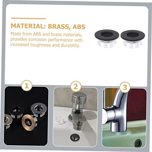 OSALADI 2pcs Bathroom Sink Overflow Cover Brass ABS Material