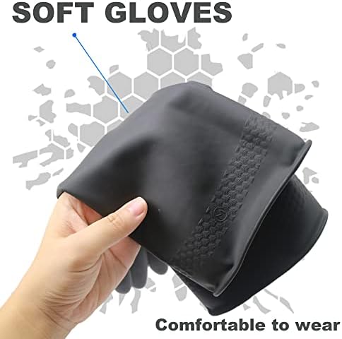 ROYAKI Chemical Resistant Latex Gloves Black 1 Pair S-M-L-XL