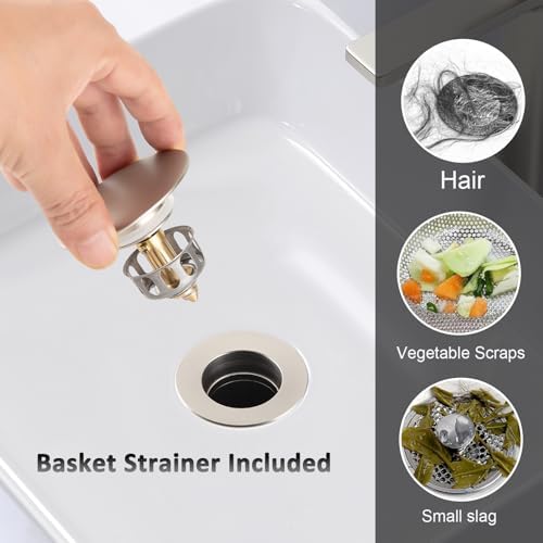Sturdy Metal Sink Drain with Basket