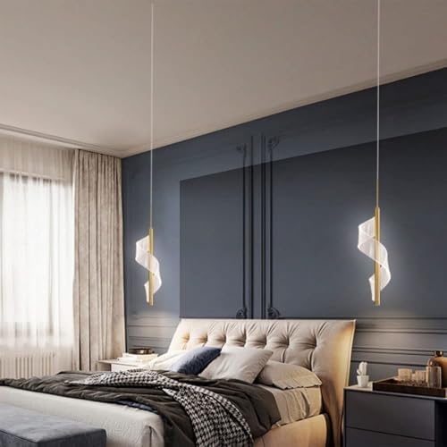 Nordic Creative Bedroom Pendant Light Acrylic Spiral Chandelier