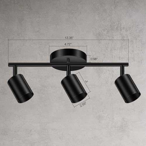Bricosmocon 3 Light Track Lighting Fixture Black