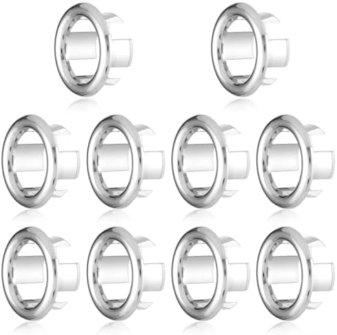 10-Pack Sink Overflow Cover Silver for Kitchen Bathroom