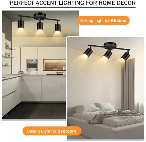 Bricosmocon 3 Light Track Lighting Fixture Black