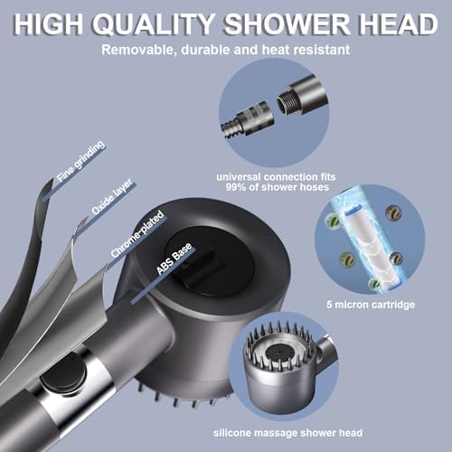 Ion Drops Shower Head with ONOFF Switch and 60 Inch Hose