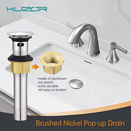 2PCS Stainless Steel Bathroom Sink Drain with Overflow - Brushed Nickel
