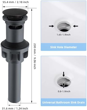 No-Clog Sink Drain Easy Install Overflow Oil Rubbed Bronze