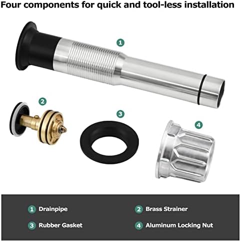 PARLOSBathroom Sink Drain Without Overflow 304 Stainless Steel