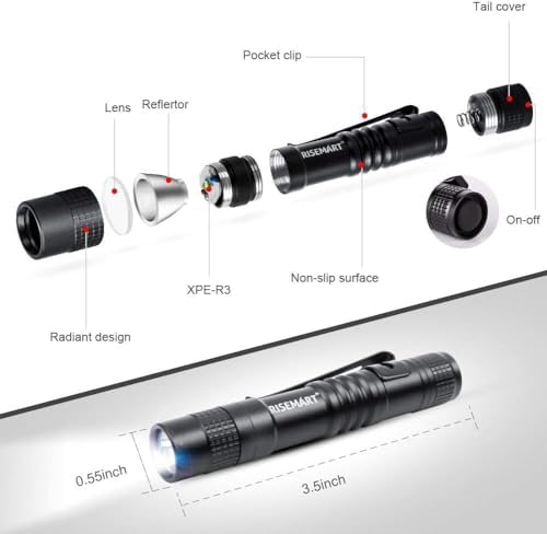Ultra Bright 100 Lumens Mini Flashlight with Clip