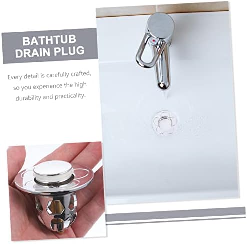2pcs Bathtub Drain Anti Block Universal Sink Stopper Sturdy Easy to Clean Silver