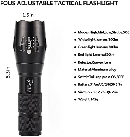 800 Lumens Tactical Flashlight