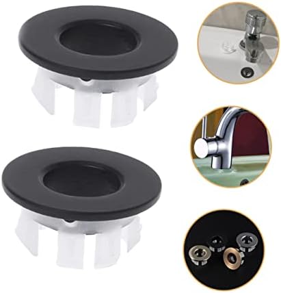 OSALADI 2pcs Bathroom Sink Overflow Cover Brass ABS Material