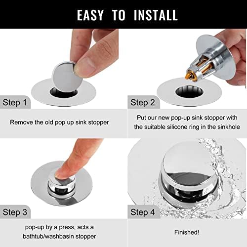 DazzyD Universal Bathroom Sink Stopper Suitable for 106-196 inch Drain Hole