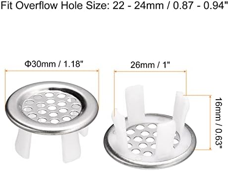 Uxcell Sink Overflow Cover 2Pcs Stainless Steel Drain Ring