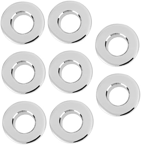 NULYLU 8-Piece Ceramic Sink Drain Cover Prevent Overflows with Silver Plates