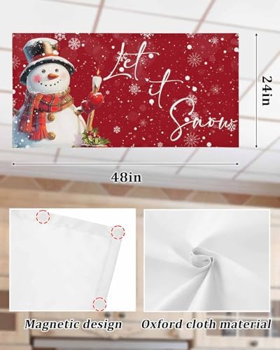 Distinctive Magnetic Fluorescent Ceiling Light Cover - Snowman with Candle
