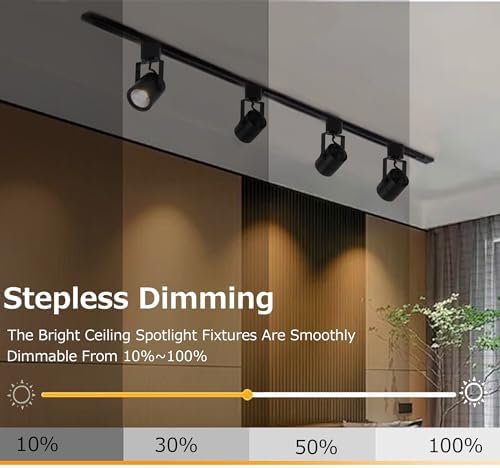 Dimmable Flicker-Free 24 Beams Energy-Efficient 1000-LM LED Track Lighting Heads