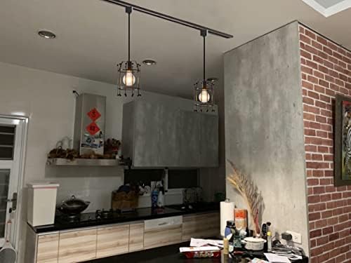 Industrial-Grade Pendant Light - SKIVTGLAMP Dimmable Metal Handle with Black Iron Shade