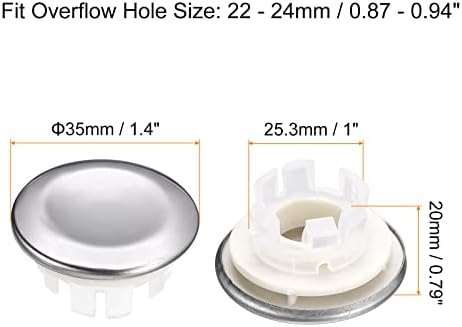 6-Piece Sink Overflow Rings for Bathroom Kitchen Use