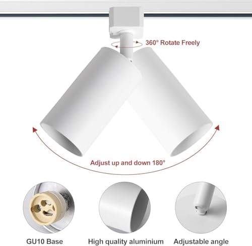 6 Light GU10 Track Lighting Kit with 66FT H Track Rails