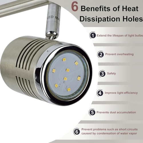 6-Piece 3000K Warm LED Track Lighting Fixtures
