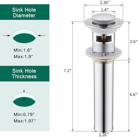 CREA Chrome Sink Drain Stopper