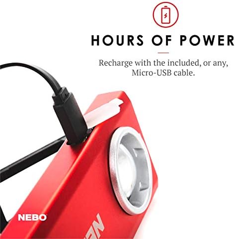 NEBO Slim 500-Lumen Rechargeable Flashlight with Dimming Magnetic Base Compact Multi-Use