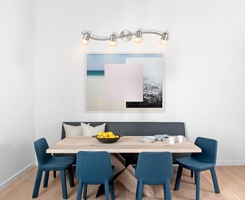 4 Light S-Shaped Track Lighting with Glass