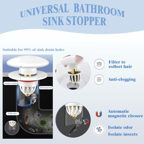 Ceramic Sink Drain Stopper Effortless Odor Control
