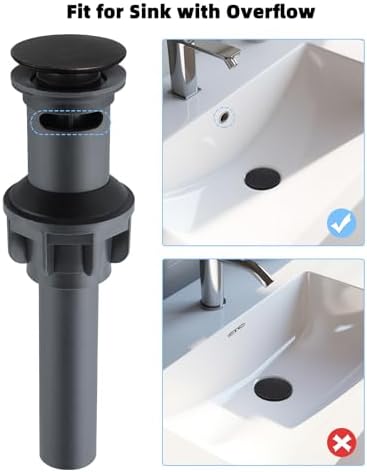 No-Clog Sink Drain Easy Install Overflow Oil Rubbed Bronze