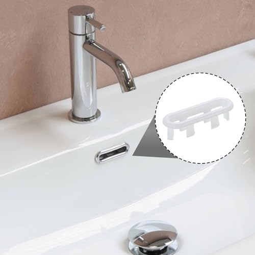 3-Piece Bath Sink Overflow Rings with White Design