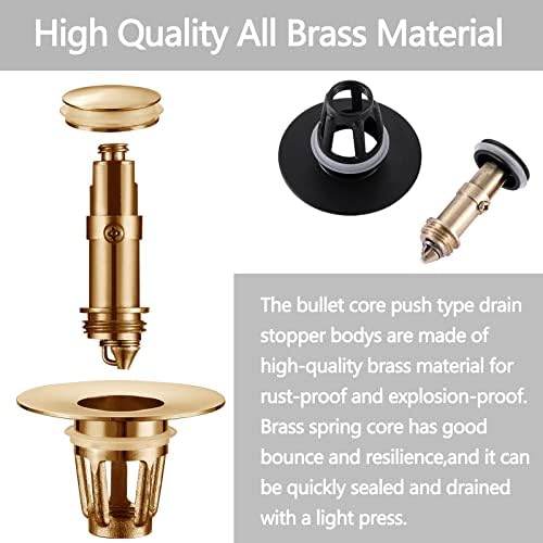 MINGOR-Style Matte Black Brass Drain Stopper with Basket