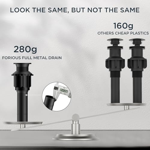 FORIOUS 304 Stainless Steel Sink Drain