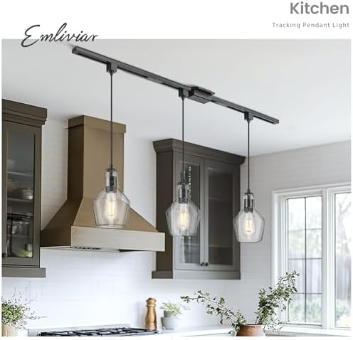 Emliviar 3-Light H Track Hanging Light Black Finish