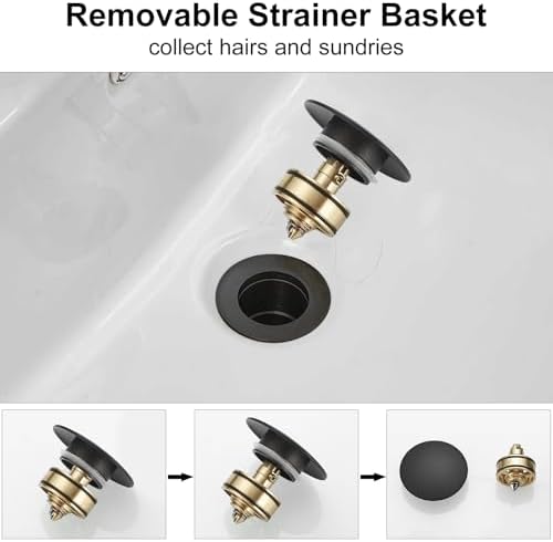 Bathroom Sink Drain with Strainer Basket